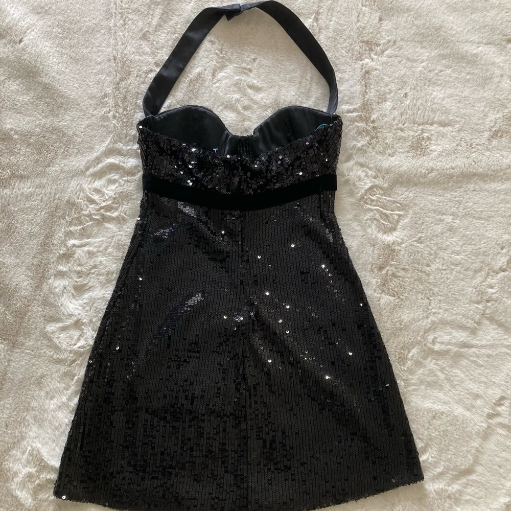 Marciano Little Black Dress, Sequin, Tuxedo Style, Extra Small, XS - Picture 4 of 10